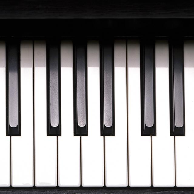 Close up of piano keyboard